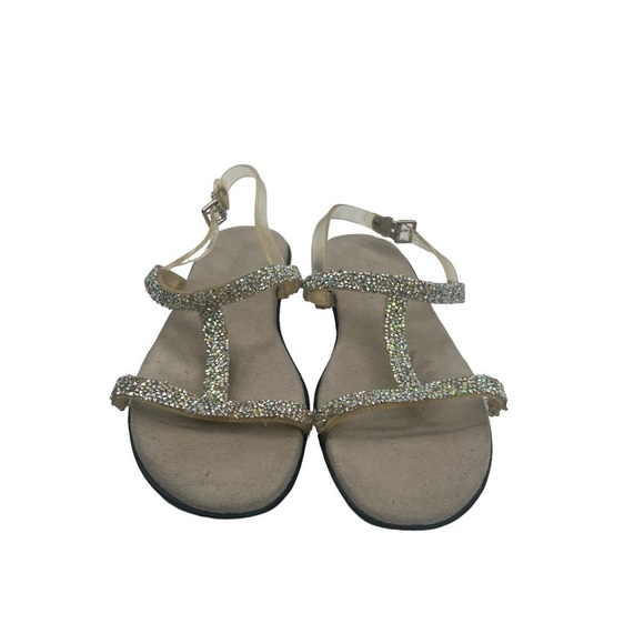 Aerosoles Silver Glitter Embellished Clear Strap Sandals Size 9 Women’s - Picture 3 of 8
